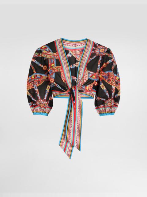 Carretto-print batiste top