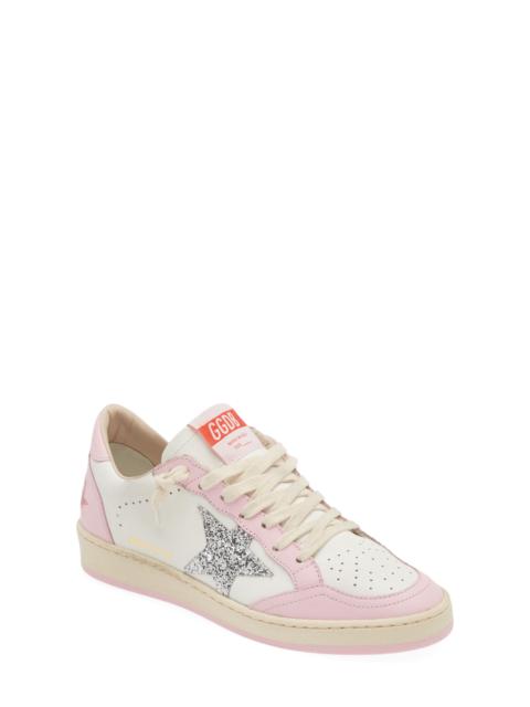 Golden Goose Ball Star Low Top Sneaker in White/Pink/Silver at Nordstrom