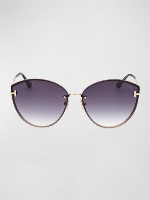 Evangeline Metal Cat-Eye Sunglasses