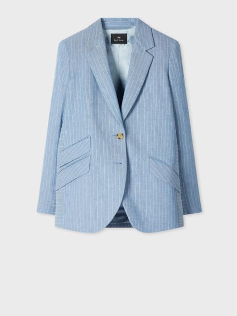 Women's Light Blue Pinstripe Blazer