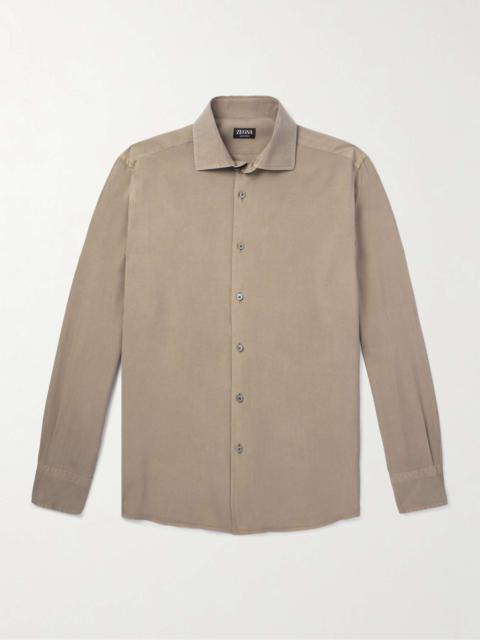 Garment-Dyed Silk Shirt