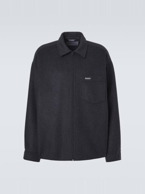 Wool-blend zip-up overshirt