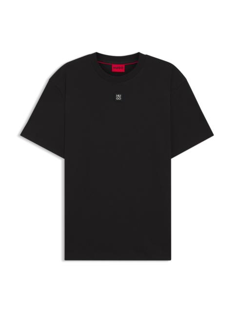 INTERLOCK-COTTON REGULAR-FIT T-SHIRT WITH STACKED LOGO