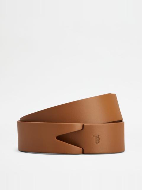 BELT IN LEATHER - BROWN