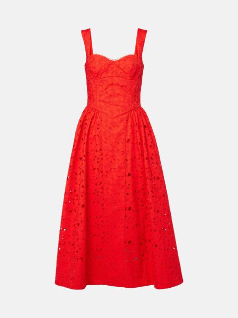 Blaire cotton guipure lace midi dress