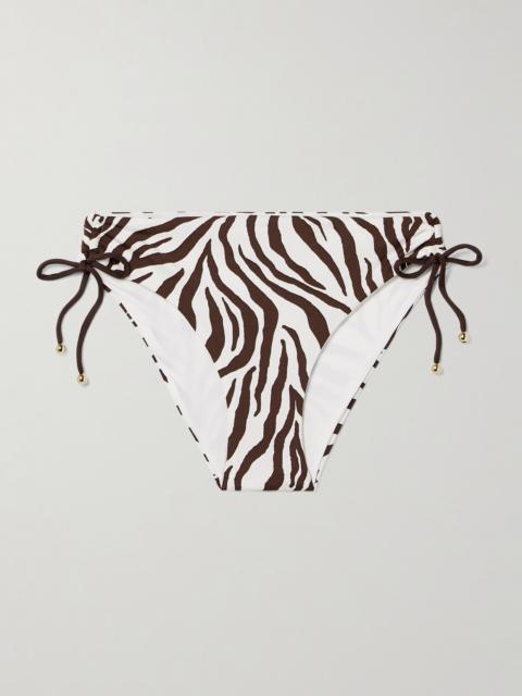 Beachwear Sibilla Embellished Zebra-print Bikini Briefs