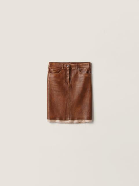 Nappa leather skirt