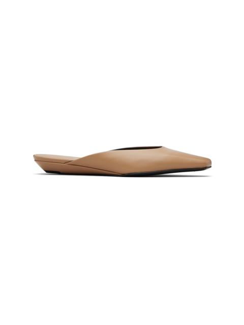 Tan Diane Calf Leather Mule Flats