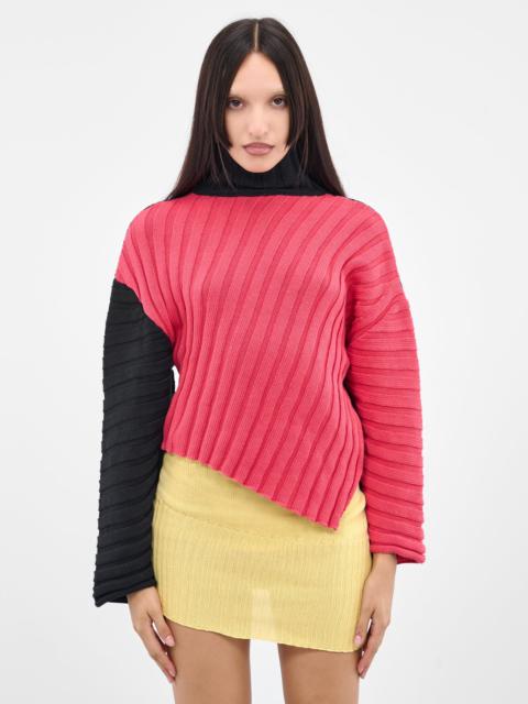 Asymmetric Rib Knit Jumper