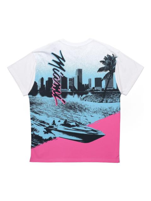 Nike NBA Courtside City Edition Miami Heat Back Printing Sports Short Sleeve White CT9388-100