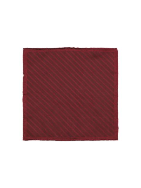 diagonal-striped silk pocket square