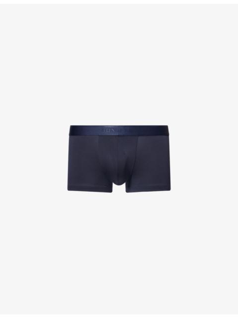 Branded Mid-Rise Stretch-Woven Trunks
