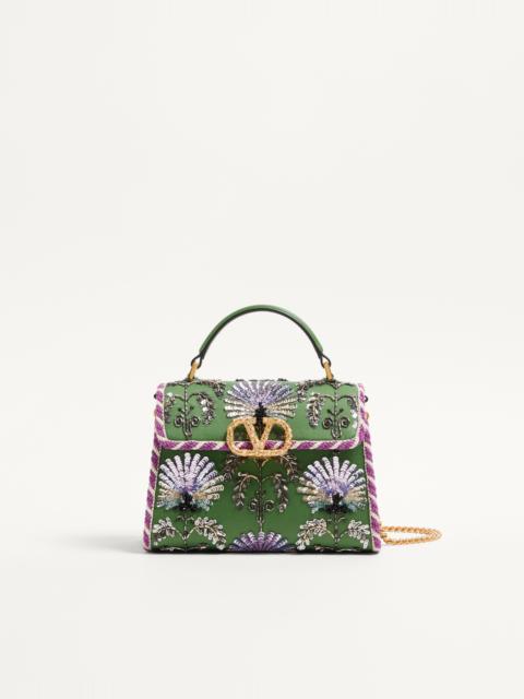VALENTINO GARAVANI VSLING MINI EMBROIDERED HANDBAG WITH JEWEL LOGO