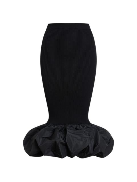 knitted maxi fitted skirt