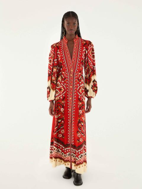 Cream Ainika Pineapple Ikat Maxi Dress