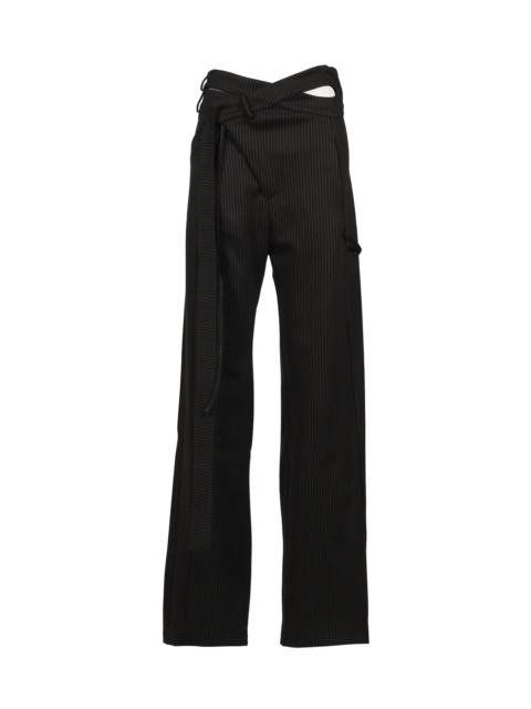 SIGNATURE WRAP SUIT PANTS / BLK