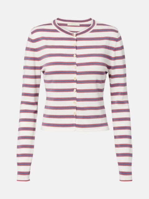 Cinta striped cotton-blend cardigan