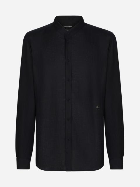 Linen Martini-fit shirt with DG hardware