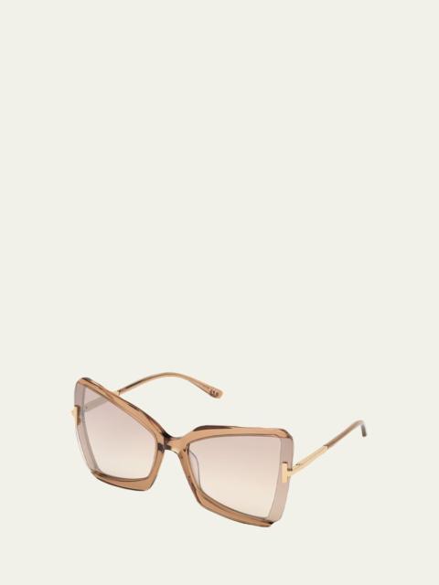 Gia Semi-Rimless Butterfly Sunglasses