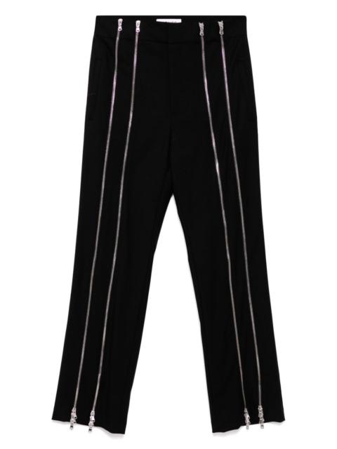 zipped tailored trousers
