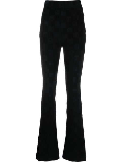 high-waist flared trousers