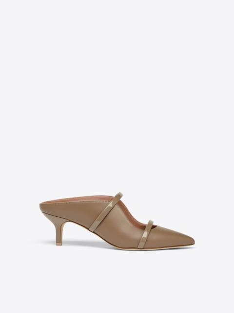 Maureen 45 Taupe Leather Kitten Heels