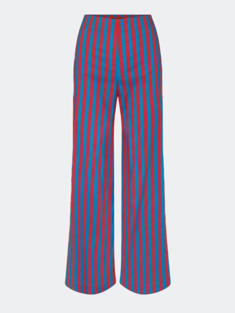 Pia Poplin Pant In Blue/Paprika Stripe