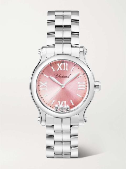Happy Sport 30mm stainless steel, diamond and sapphire watch