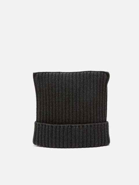 Ribbed square beanie - Dark grey melange