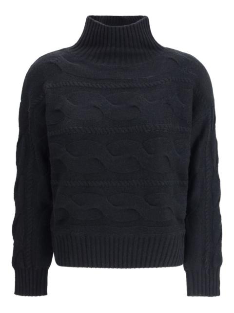 cable-knit roll-neck sweater