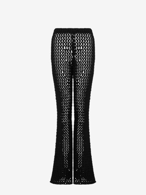 CROCHET EFFECT COTTON RIBBON TROUSERS