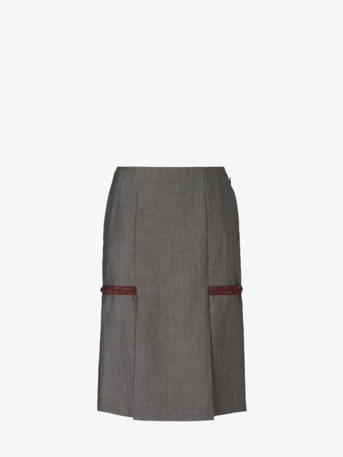 Skirt Gray mohair fabric skirt
