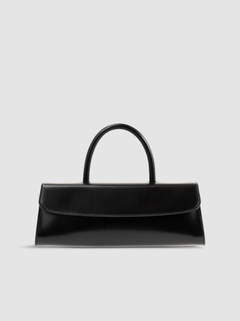 Mini Longa Black Semi Patent Leather Top-Handle Bag