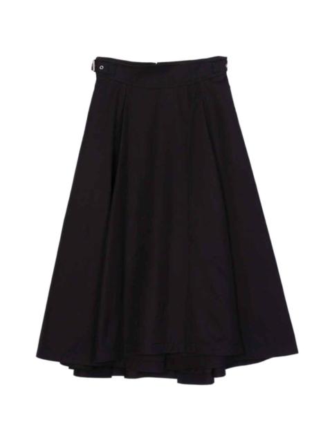 belted A-line midi skirt