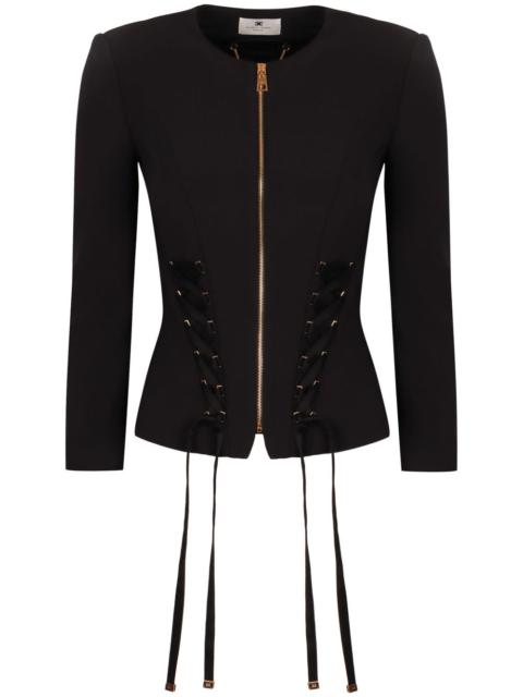 crêpe lace-up jacket