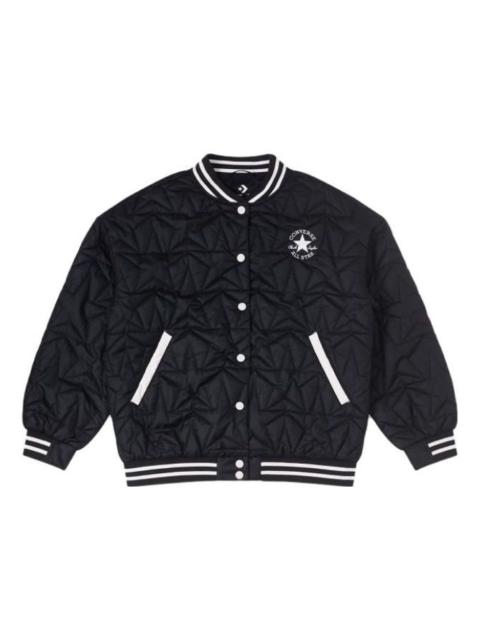 (WMNS) Converse RPC Padded Baseball Bomber Jacket 'Black White' 10025223-A03