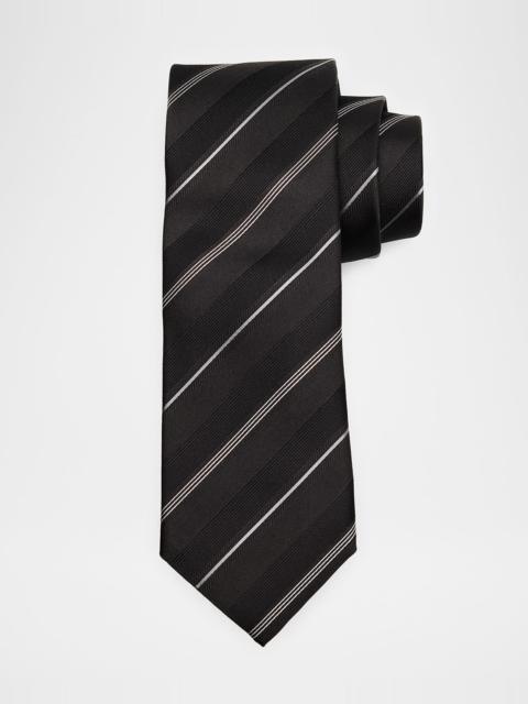Men's Silk and Cotton Multi-Stripe Tie