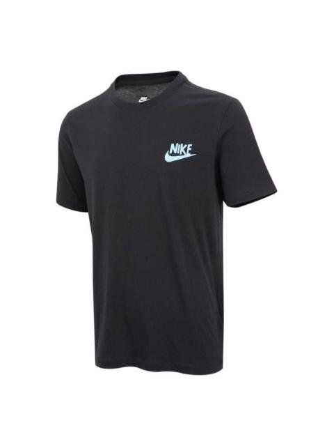Men's Nike Logo Pattern Printing Round Neck Pullover Short Sleeve Black T-Shirt DR7810-010