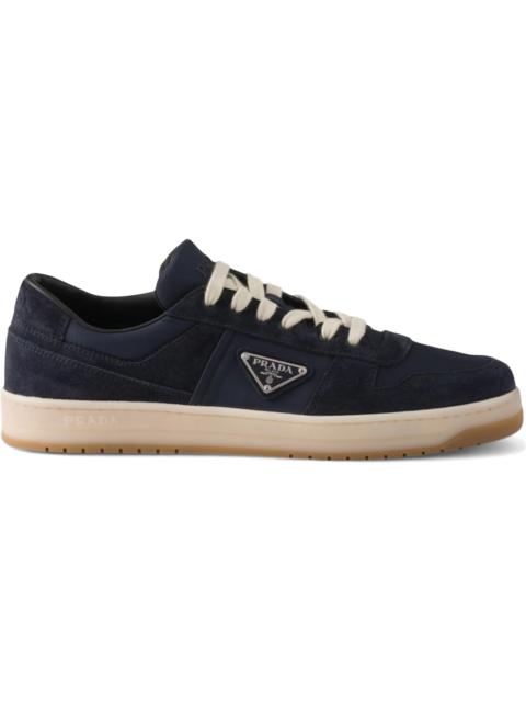 Prada Downtown Low Top Re-nylon and Suede Sneakers Blue
