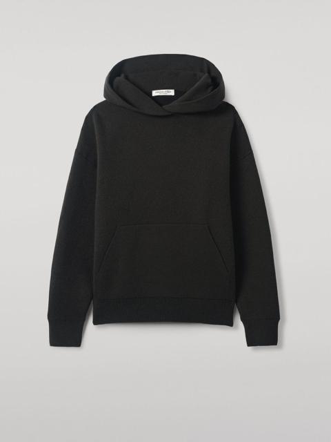 Double-Face Black Cashmere Hoodie