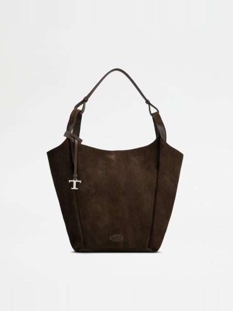 BUCKET BAG IN SUEDE MEDIUM - BROWN