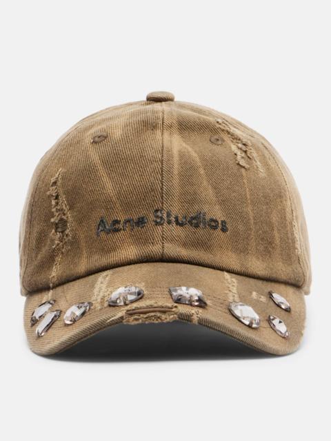 Embellished cotton canvas baseball cap