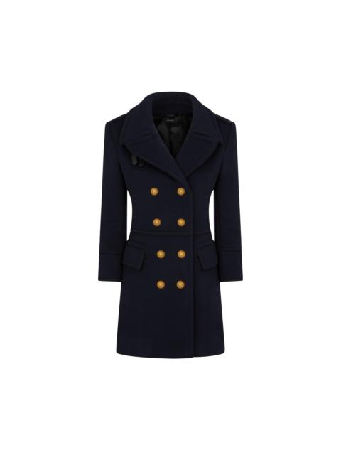VIRGIN WOOL FELT MILITARY PEACOAT