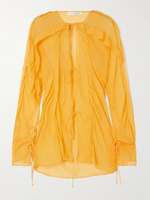 Floating Ruffled Silk-georgette Shirt