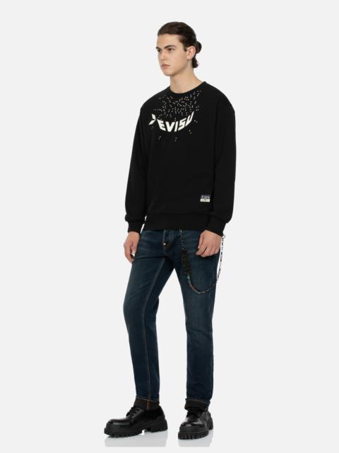 DOT-TO-DOT DARUMA AND LOGO PRINT RELAX FIT SWEATSHIRT