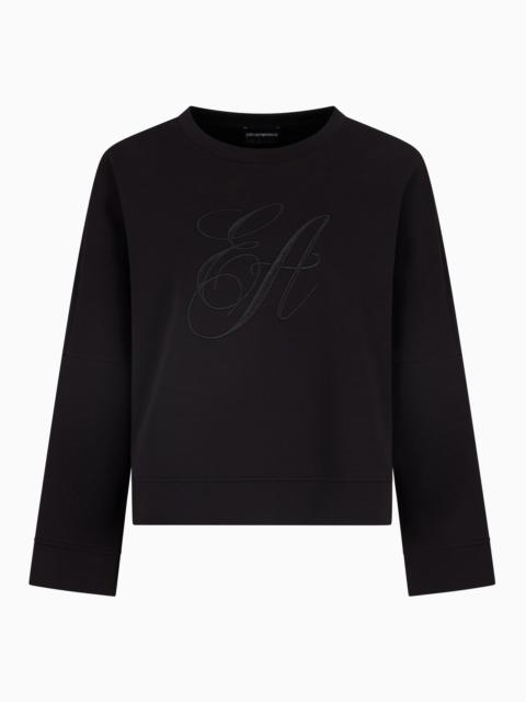 DOUBLE-JERSEY SWEATSHIRT WITH OVERSIZED LOGO EMBROIDERY