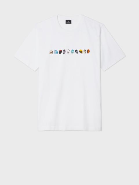 White 'Mini Skulls' Print T-Shirt