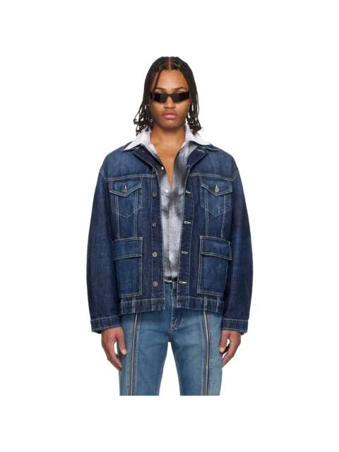 Blue Cutout Denim Jacket