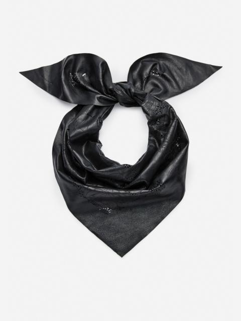 Leather scarf in black