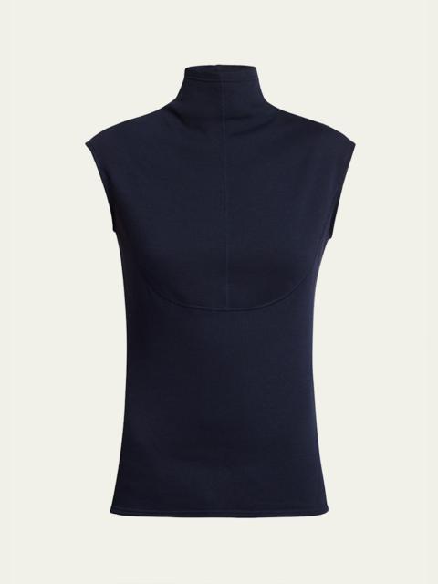 Zane Sleeveless Brushed Rib Turtleneck